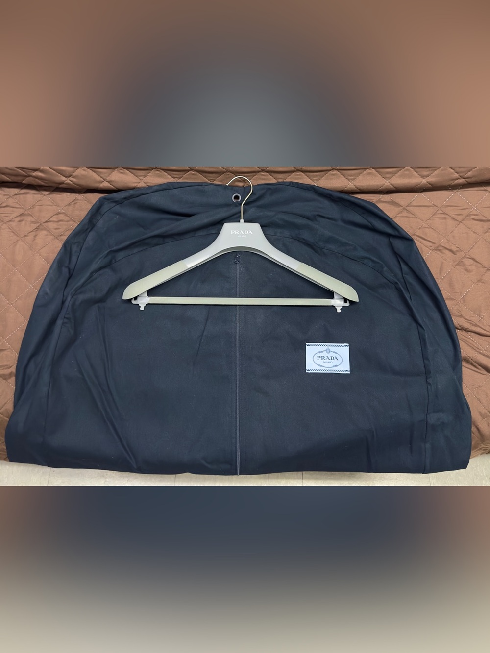 Prada garment bag and hanger